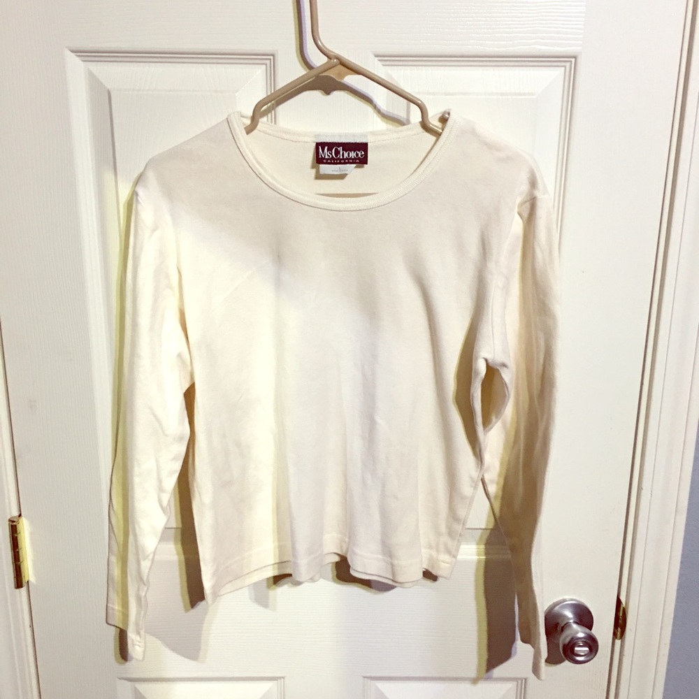 White 100% cotton longsleeve (L)